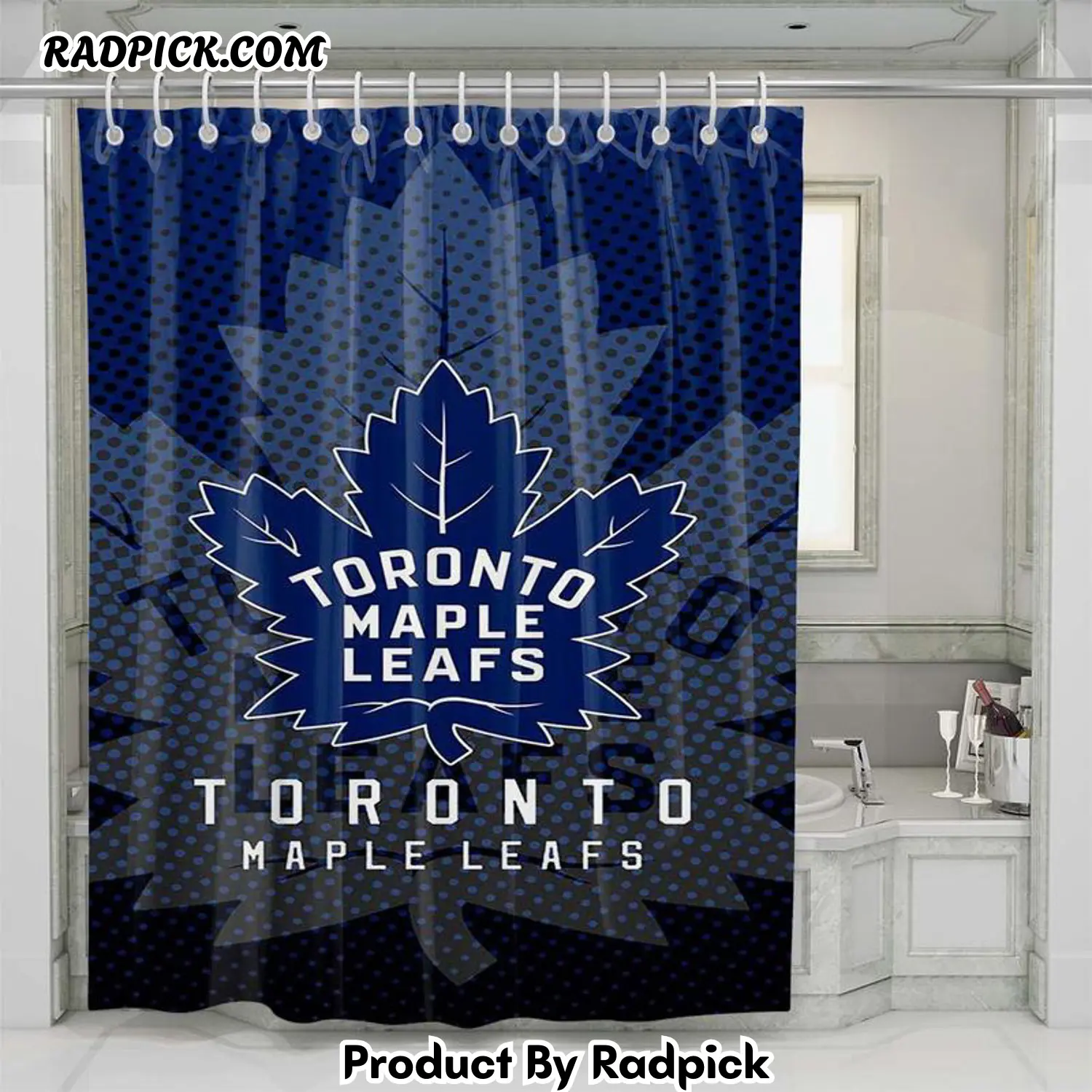 Toronto maple leafs nhl logo 1 shower curtain set for bathroom decor gift for friends rp38763